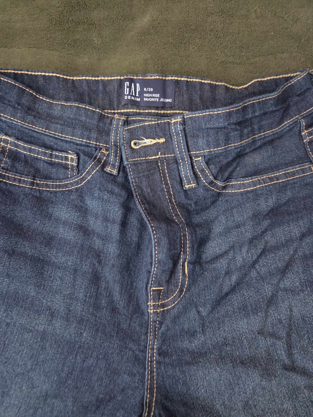GAP  Dark Blue Straight Jeans with Contrast Stitching